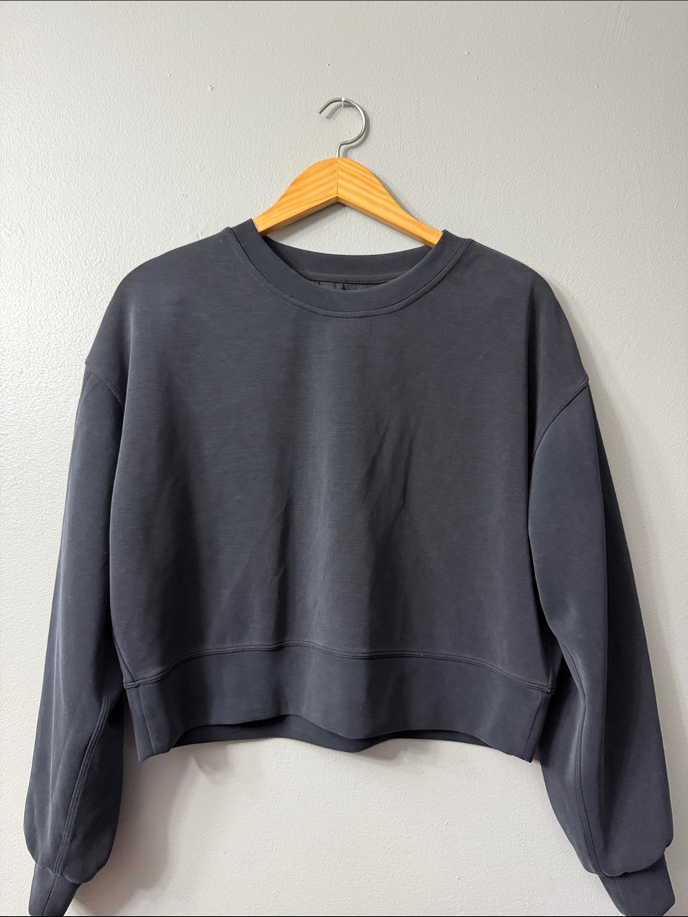Lululemon Softstreme Perfectly Oversized Cropped Crew sweatshirt charcoal